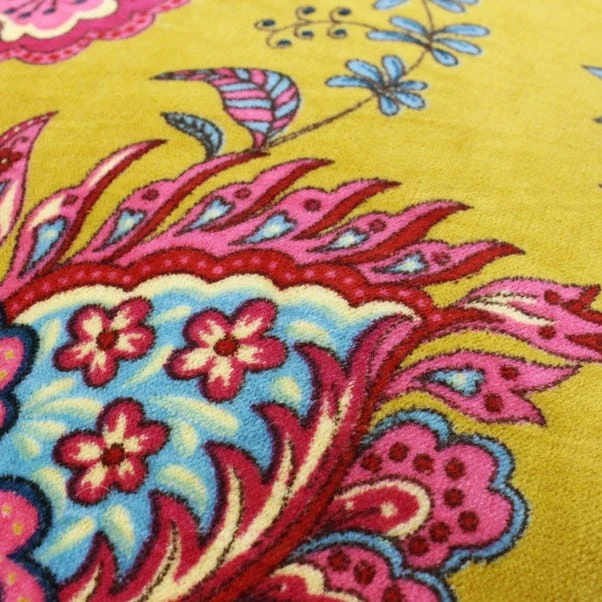 Paoletti Malisa Lemon Floral Velvet Cushion - Image 3