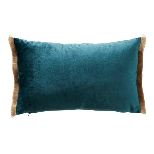 Dunelm Three Monkeys Teal Velvet Cushion - Image 5