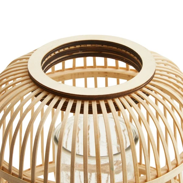 Dunelm Large Bamboo Lantern With Hairpin Legs - Image 2