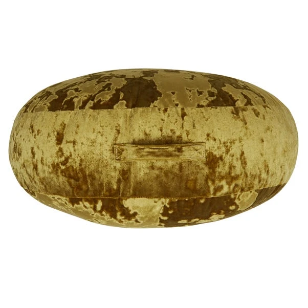 Crushed Velvet Ochre Floor Cushion - Image 2