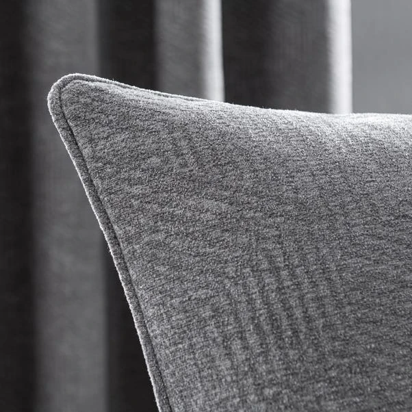 Dunelm Chenille Geo Grey Cushion - Image 3