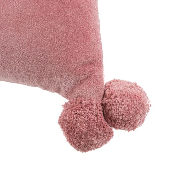 Dunelm Clara Velvet Square Pom Pom Cushion - Image 3