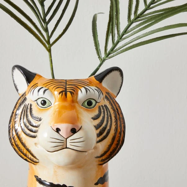 Dunelm Ceramic Tiger Head Vase 30cm - Image 2