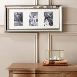 Dorma Champagne 3 Aperture Mirrored Photo Frame