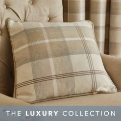 Luxury Collection Highland Check Natural Cushion