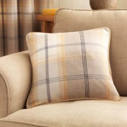 Luxury Collection Highland Check Ochre Cushion