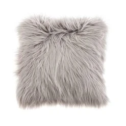 Dunelm Faux Fur Grey Cushion