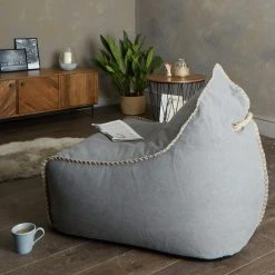 Dunelm Charcoal Canvas Bean Bag Chair