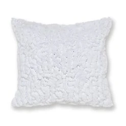 Dunelm Faux Fur White Sequin Cushion