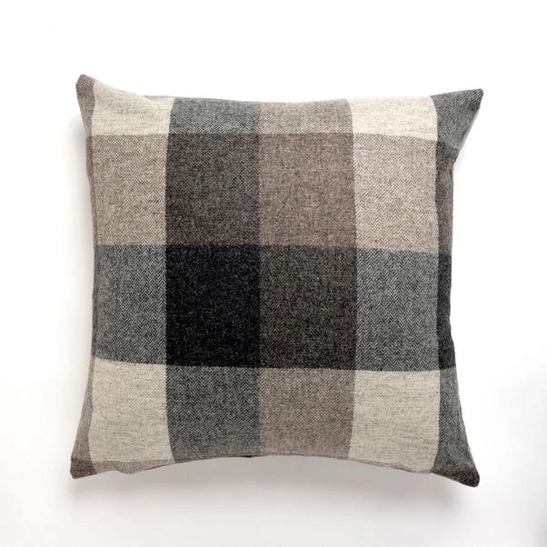 Dunelm Large Heritage Check Cushion