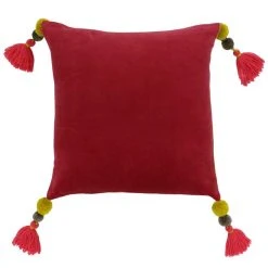 Paoletti Poonam Pomegranate Velvet Cushion