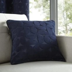 Elements Sten Geometric Velour Navy Cushion