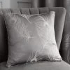 Feather Silver Jacquard Cushion