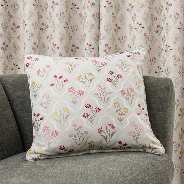 Luxury Collection Fleur Floral Jacquard Pink Cushion