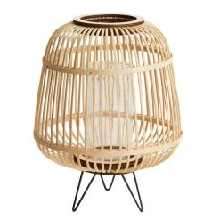 Dunelm Large Bamboo Lantern With Hairpin Legs