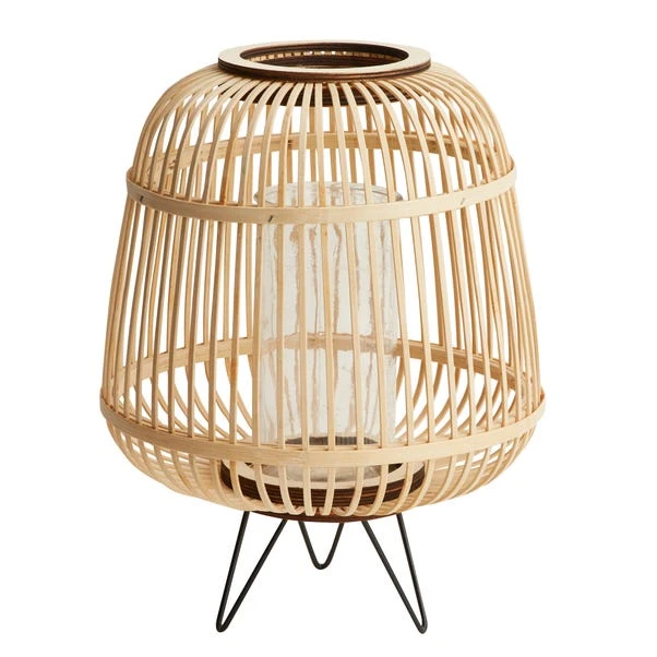 Dunelm Large Bamboo Lantern With Hairpin Legs