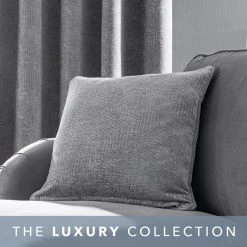 Dunelm Chenille Geo Grey Cushion