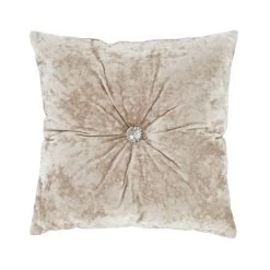 Catherine Lansfield Natural Crushed Velvet Cushion