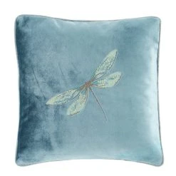 Dunelm Dragonflies Teal Embroidered Cushion