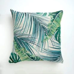Dunelm Palm Leaf Tapestry Teal Cushion Cover