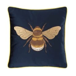 Dunelm Bees Cushion Navy