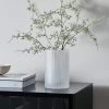 Dunelm Ridged Frosted Glass Vase 18cm White