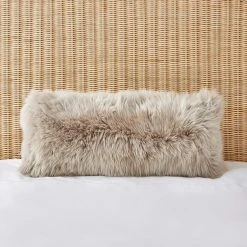 Dorma Natural Sheepskin Long Boudoir Cushion