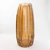 Dunelm Ridged Glass Vase Amber 40cm