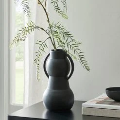 Dunelm Matt Black 23cm Vase