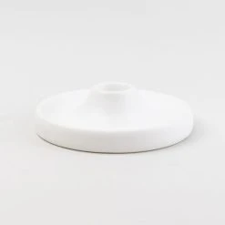 Dunelm 3cm Satin White Ceramic Candle Holder