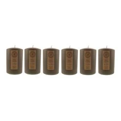 Dunelm Pack Of 6 Charcoal Pillar Candles