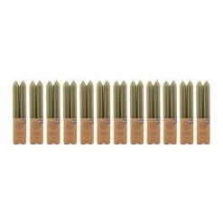 Dunelm Pack Of 2 Dinner Candles Olive Set Of 12