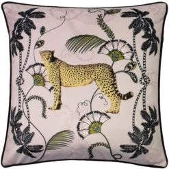 Dunelm Tropica Cheetah Cushion Blush