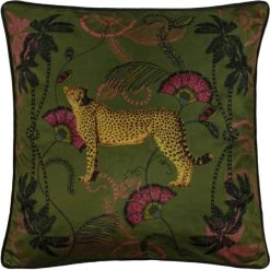 Dunelm Tropica Cheetah Cushion Khaki