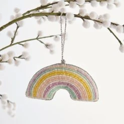Dunelm Beaded Hanging Rainbow Decoration