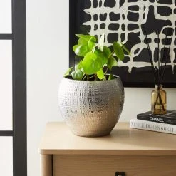 Dunelm Silver Romano Plant Pot 22cm