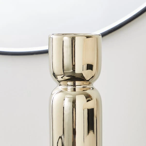 Dunelm Ceramic Curves Vase Gold 23cm - Image 2