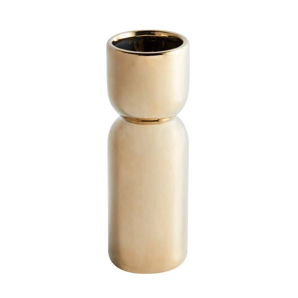Dunelm Ceramic Curves Vase Gold 23cm - Image 3