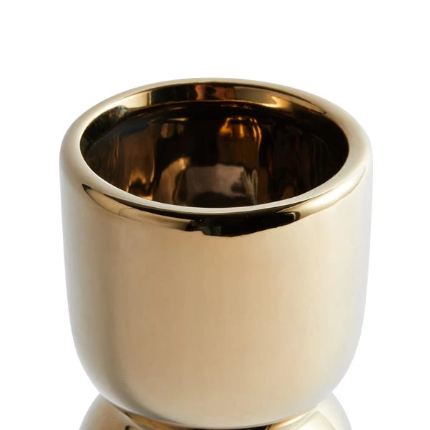 Dunelm Ceramic Curves Vase Gold 23cm - Image 4