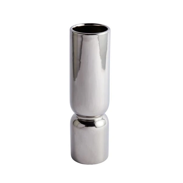 Dunelm Ceramic Curves Vase Silver 35cm - Image 2