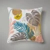 Dunelm Embroidered Tropical Leaf Cushion
