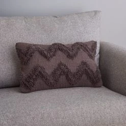 Dunelm Zig Zag Grey Cushion