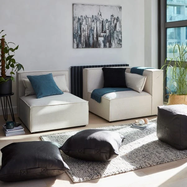 Dunelm Faux Leather Black Floor Cushion - Image 4