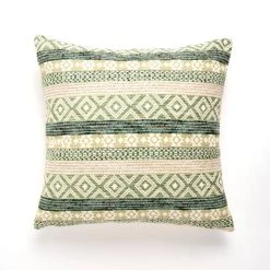 Dunelm Global Geometric Green Cushion