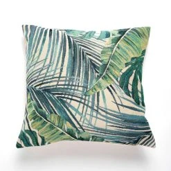 Dunelm Palm Leaf Tapestry Teal Cushion