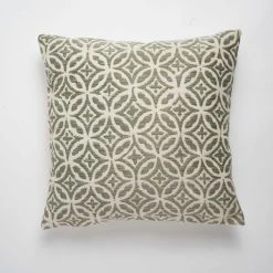 Dunelm Textured Geometric Sage Cushion