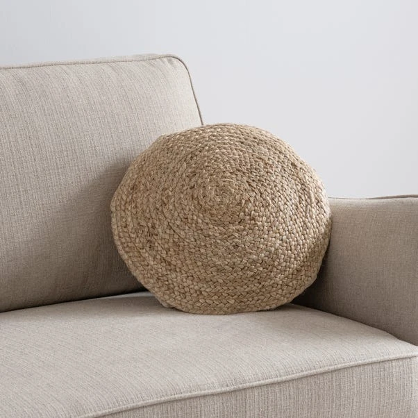 Dunelm Jute Circular Cushion