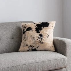 Dunelm Faux Cow Hide Black Cushion