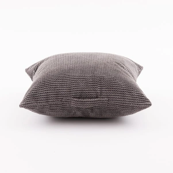 Dunelm Jenson Charcoal Square Floor Cushion - Image 2