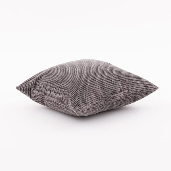Dunelm Jenson Charcoal Square Floor Cushion - Image 3